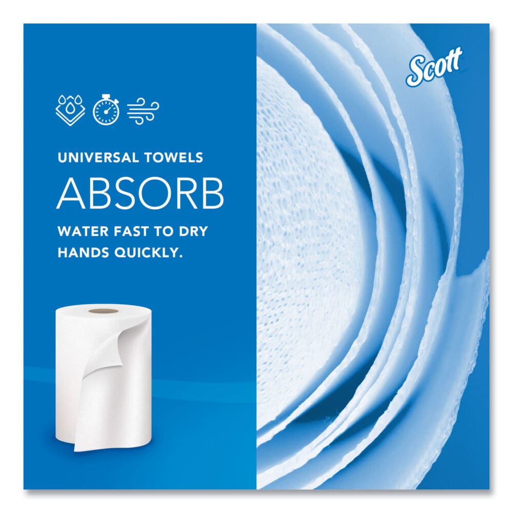 Essential High Capacity Hard Roll Towels for Business, Absorbency Pockets, 1-Ply, 8" x 1,000 ft, 1.5" Core, White,12 Rolls/CT - Image 4