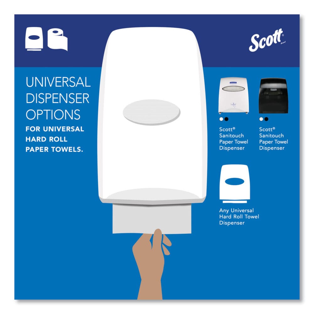 Essential High Capacity Hard Roll Towels for Business, Absorbency Pockets, 1-Ply, 8" x 1,000 ft, 1.5" Core, White,12 Rolls/CT - Image 7