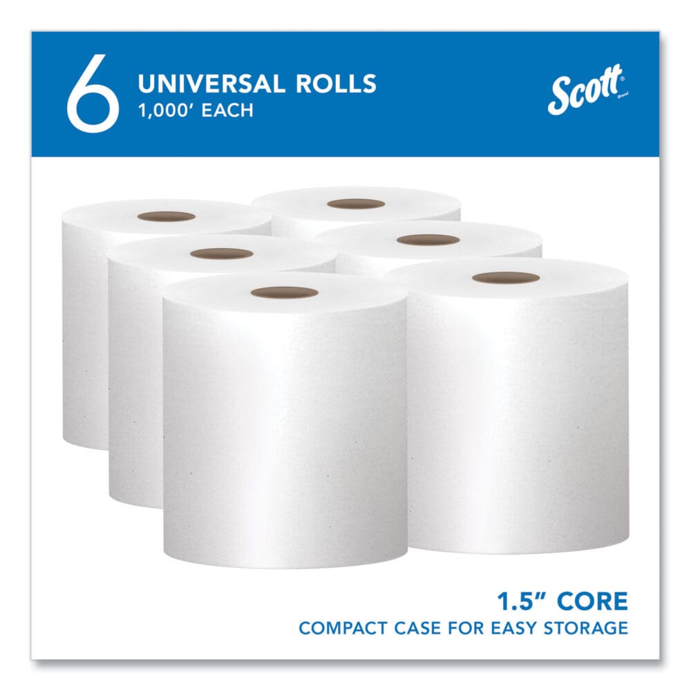 Essential High Capacity Hard Roll Towels for Business, 1-Ply, 8" x 1,000 ft, 1.5" Core, Recycled, White, 6 Rolls/Carton - Image 11