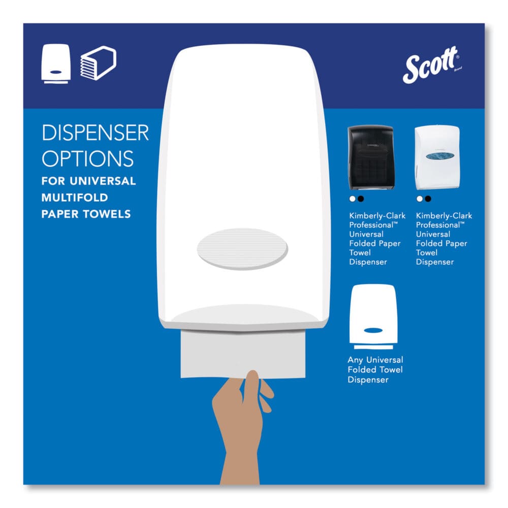 Essential Multi-Fold Towels, Absorbency Pockets, 1-Ply, 9.2 x 9.4, White, 250/Pack, 16 Packs/Carton - Image 7