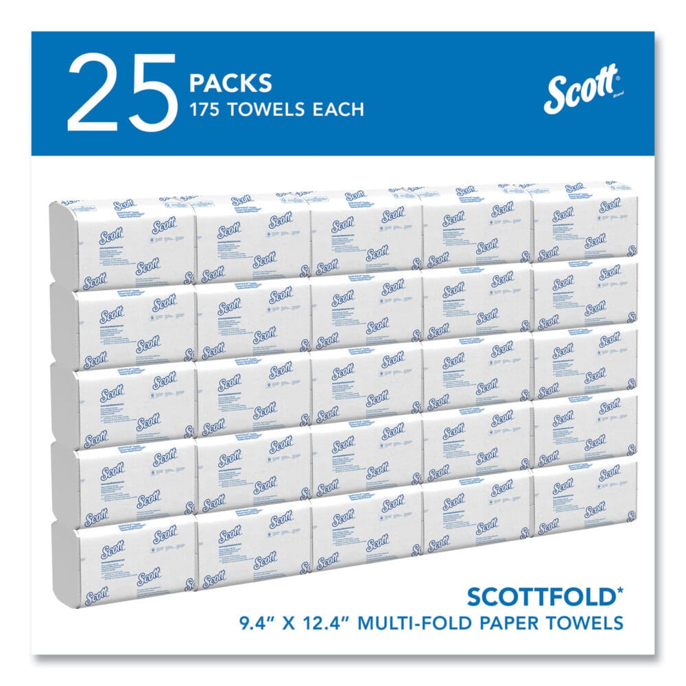 Pro Scottfold Towels, 1-Ply, 9.4 x 12.4, White, 175 Towels/Pack, 25 Packs/Carton - Image 11