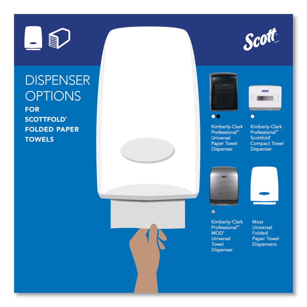 Pro Scottfold Towels, 1-Ply, 9.4 x 12.4, White, 175 Towels/Pack, 25 Packs/Carton - Image 7