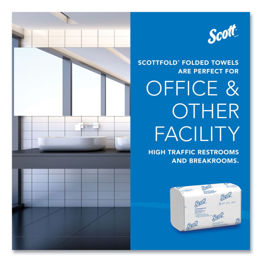 Pro Scottfold Towels, 1-Ply, 9.4 x 12.4, White, 175 Towels/Pack, 25 Packs/Carton - Image 8