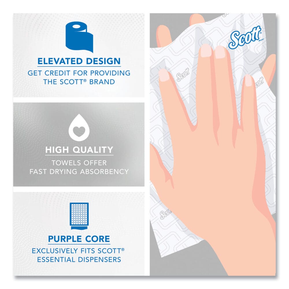 Essential High Capacity Hard Roll Towel, 1-Ply, 8" x 950 ft, White, 6 Rolls/Carton - Image 9