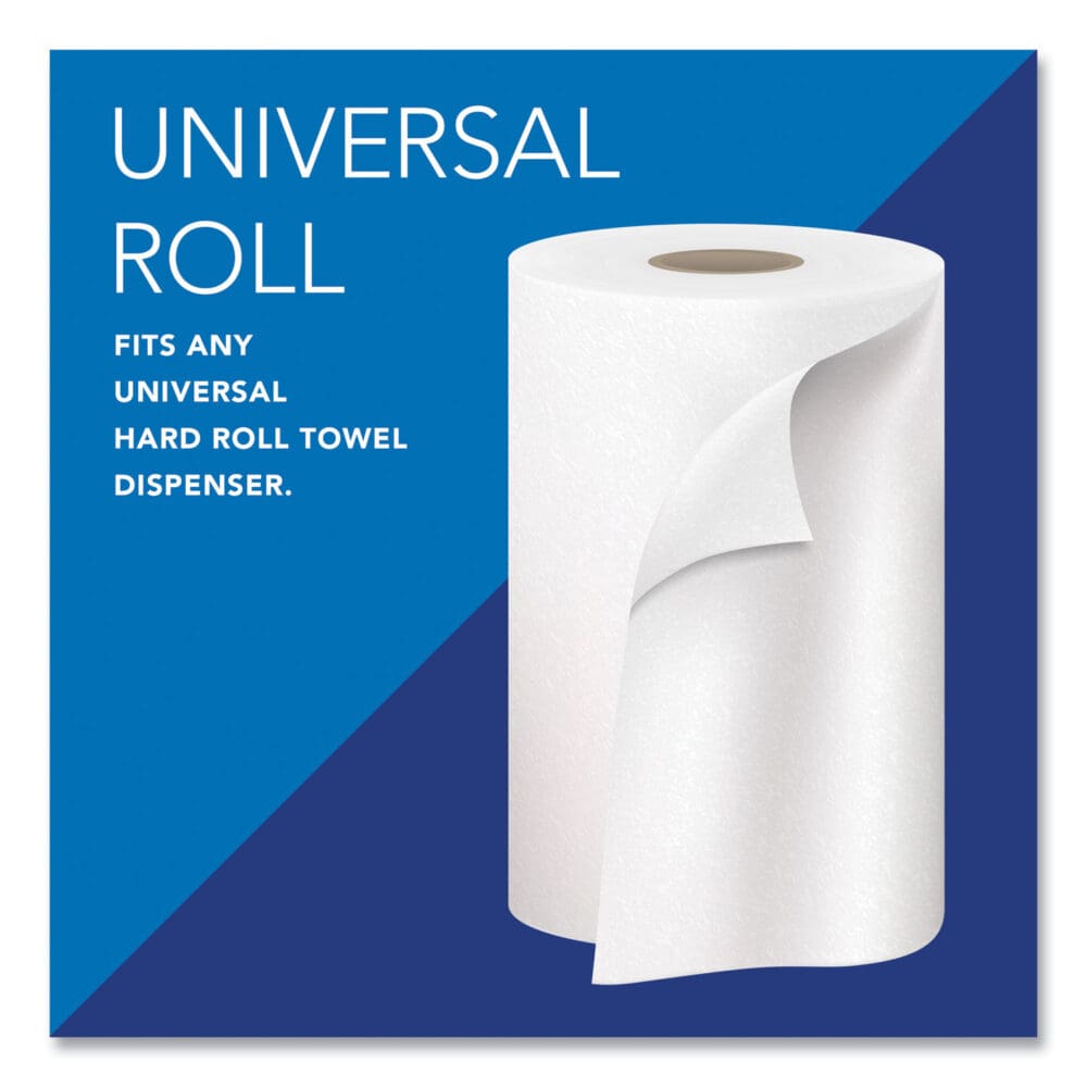 Essential Hard Roll Towels for Business, Absorbency Pockets, 1-Ply, 8" x 400 ft, 1.5" Core, White, 12 Rolls/Carton - Image 3