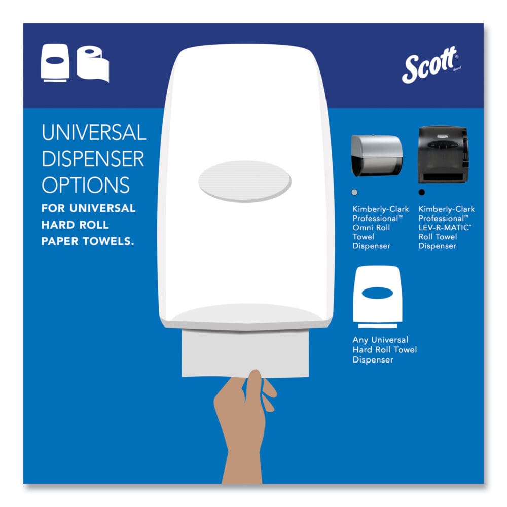 Essential Hard Roll Towels for Business, Absorbency Pockets, 1-Ply, 8" x 400 ft, 1.5" Core, White, 12 Rolls/Carton - Image 7