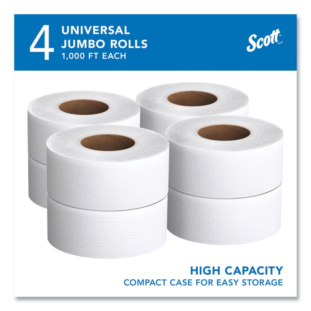 Essential JRT Jumbo Roll Bathroom Tissue, Septic Safe, 2-Ply, White, 3.55" x 1,000 ft, 4 Rolls/Carton - Image 11