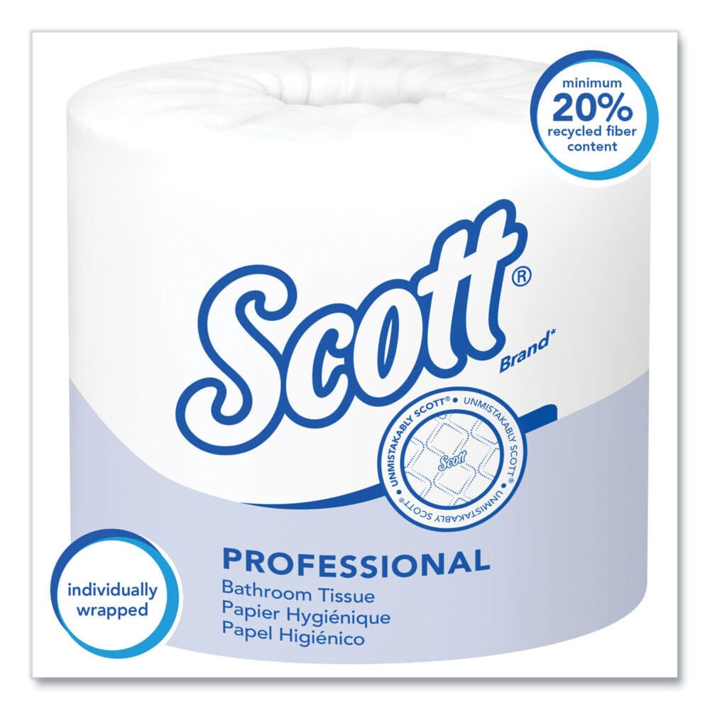 Essential Standard Roll Bathroom Tissue for Business, Septic Safe, 1-Ply, White, 1,210 Sheets/Roll, 80 Rolls/Carton - Image 2