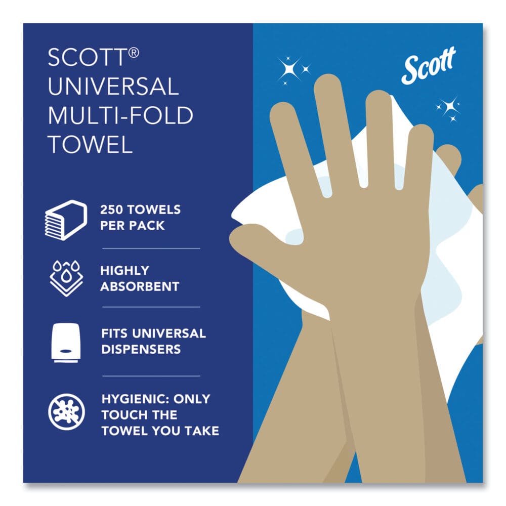 Essential Multi-Fold Towels, 1-Ply, 8 x 9.4, White, 250/Pack, 16 Packs/Carton - Image 8