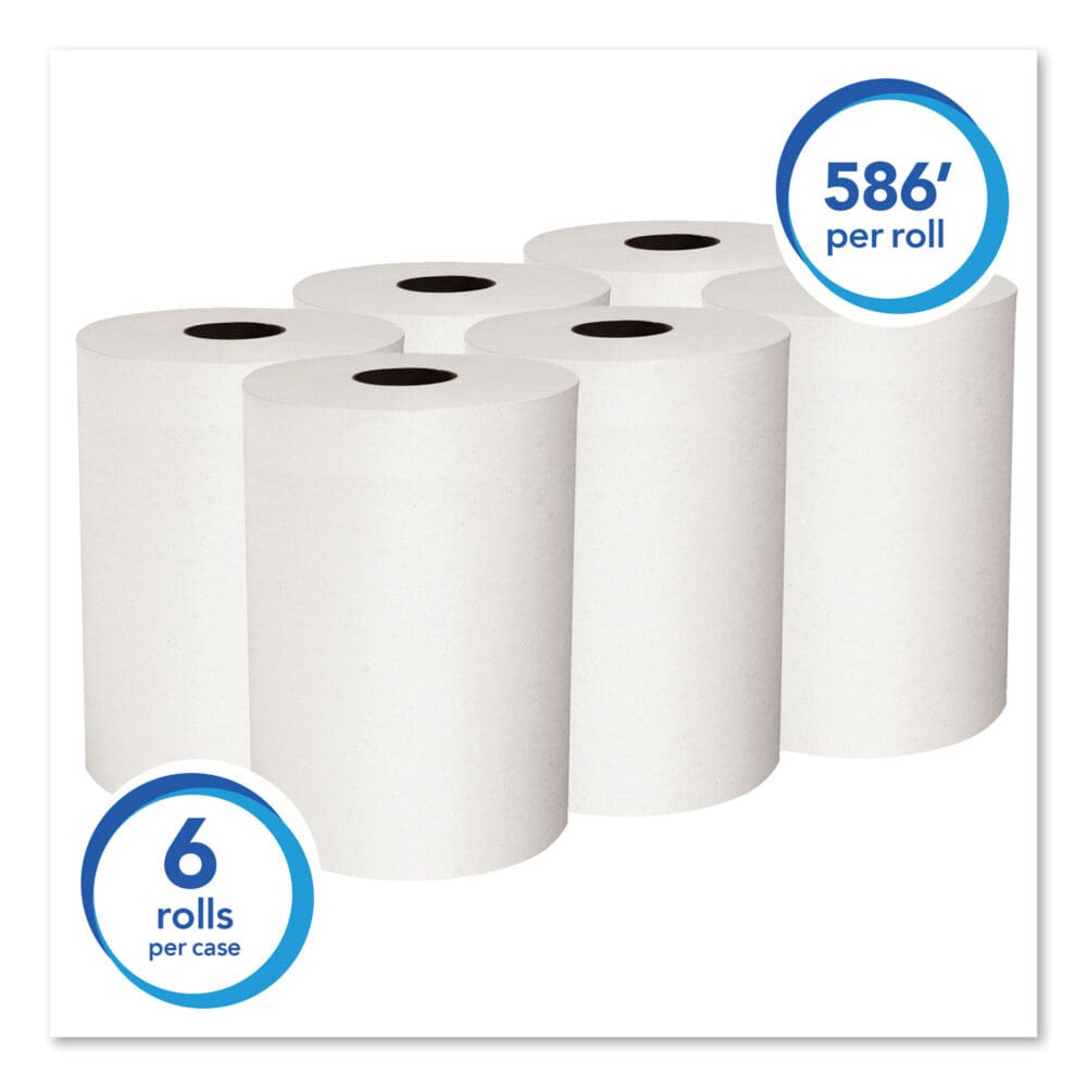 Slimroll Towels, Absorbency Pockets, 8" x 580 ft, White, 6 Rolls/Carton - Image 6