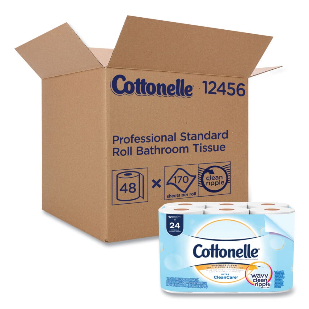Clean Care Bathroom Tissue, Septic Safe, 1-Ply, White, 170 Sheets/Roll, 48 Rolls/Carton - Image 8