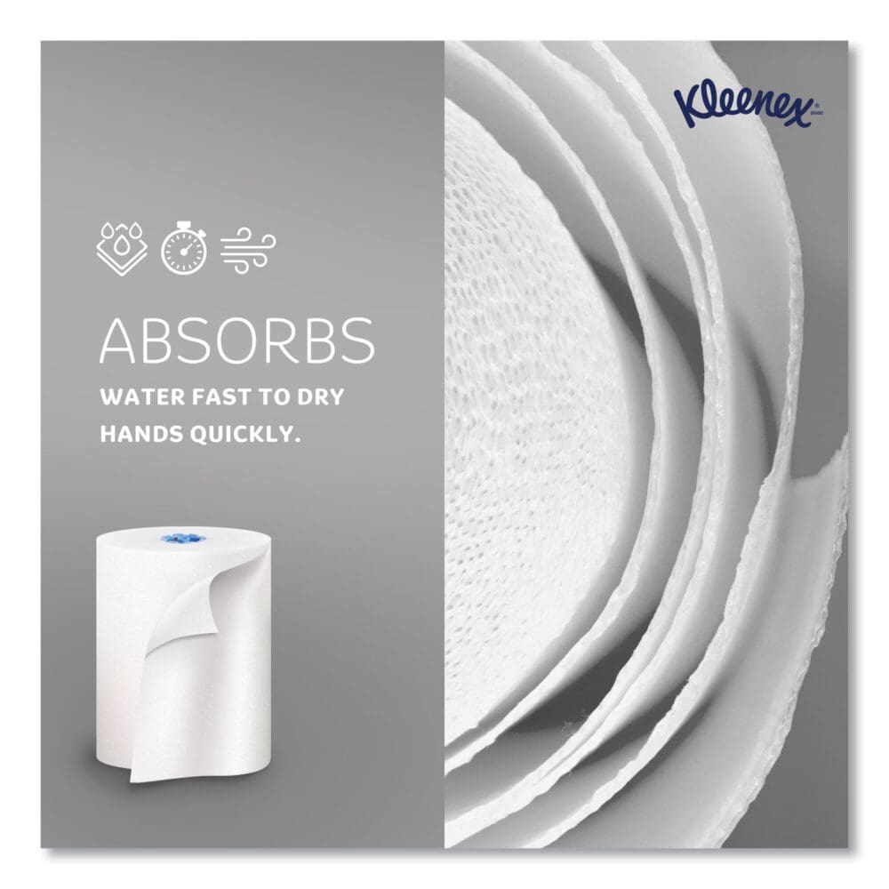 Hard Roll Paper Towels with Premium Absorbency Pockets with Colored Core, Blue Core, 1-Ply, 7.5" x 700 ft, White, 6 Rolls/CT - Image 3