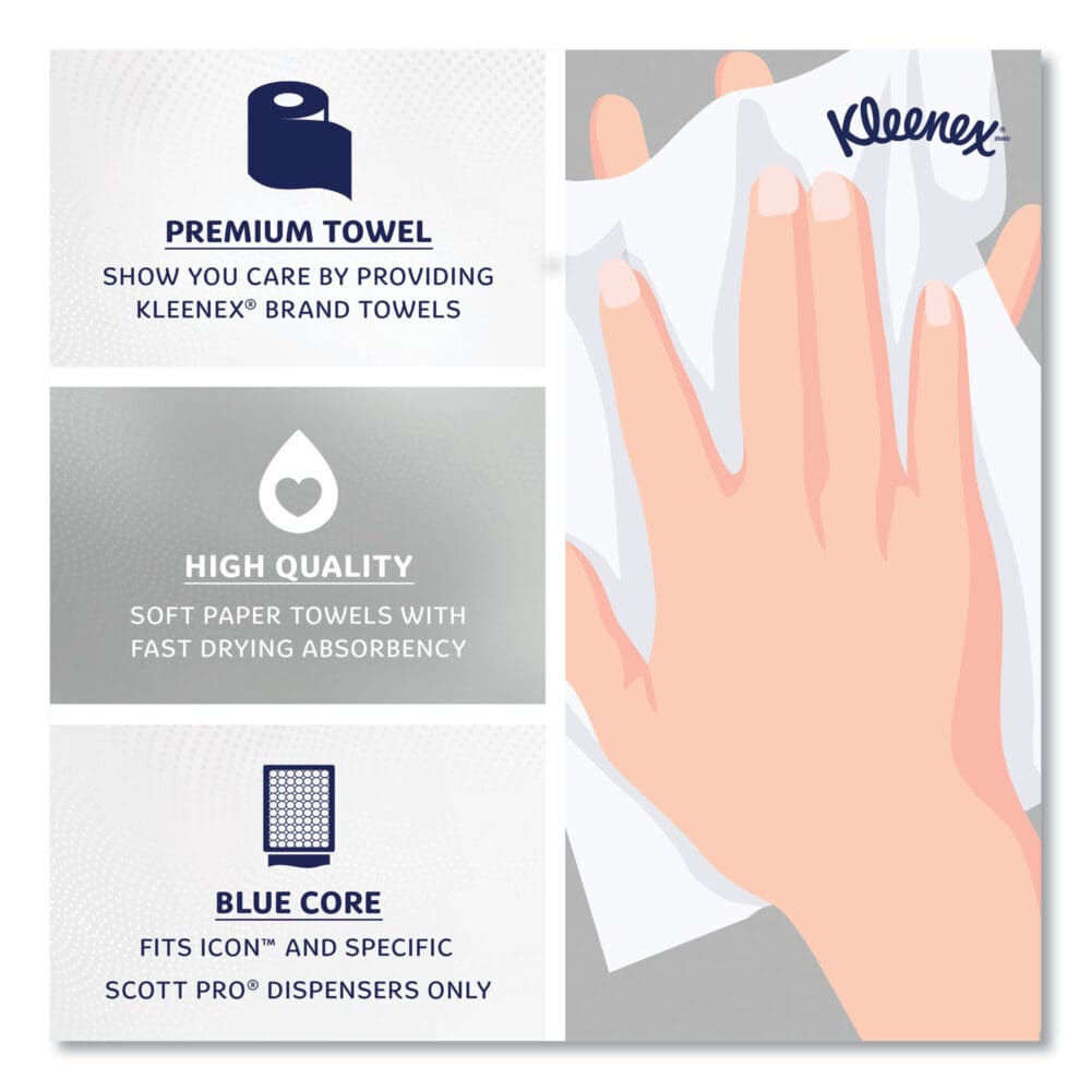 Hard Roll Paper Towels with Premium Absorbency Pockets with Colored Core, Blue Core, 1-Ply, 7.5" x 700 ft, White, 6 Rolls/CT - Image 9