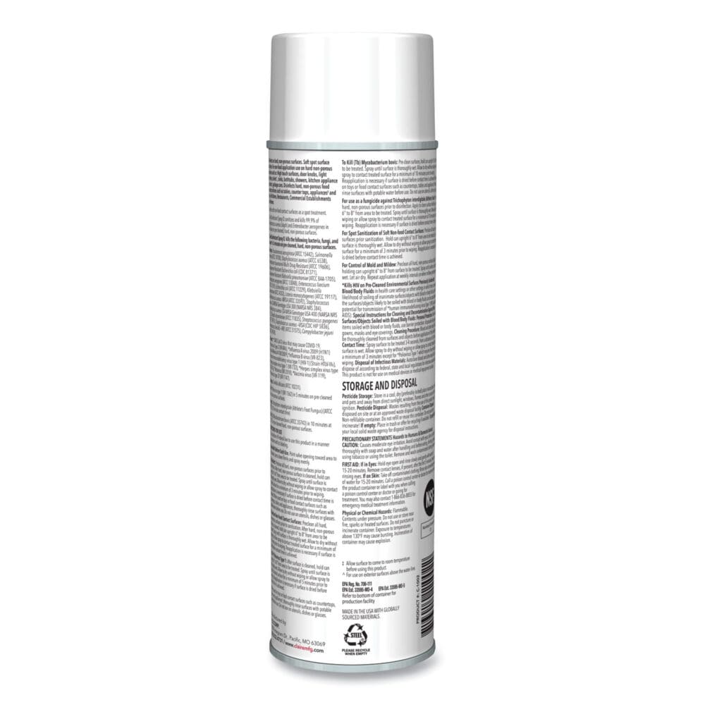 Spray Q Disinfectant, Lemon Scent, 17 oz Aerosol Spray, Dozen - Image 2