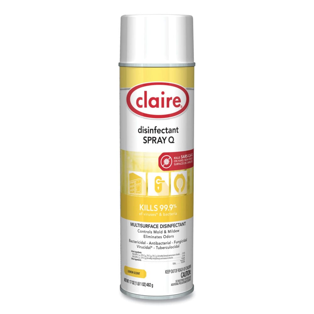Spray Q Disinfectant, Lemon Scent, 17 oz Aerosol Spray, Dozen - Image 3