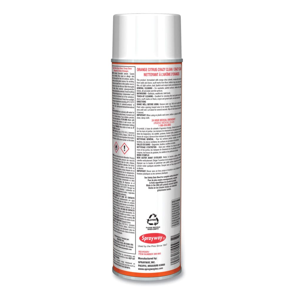 Orange Citrus Crazy Clean, Orange Scent, 19 oz Aerosol Spray, Dozen - Image 3