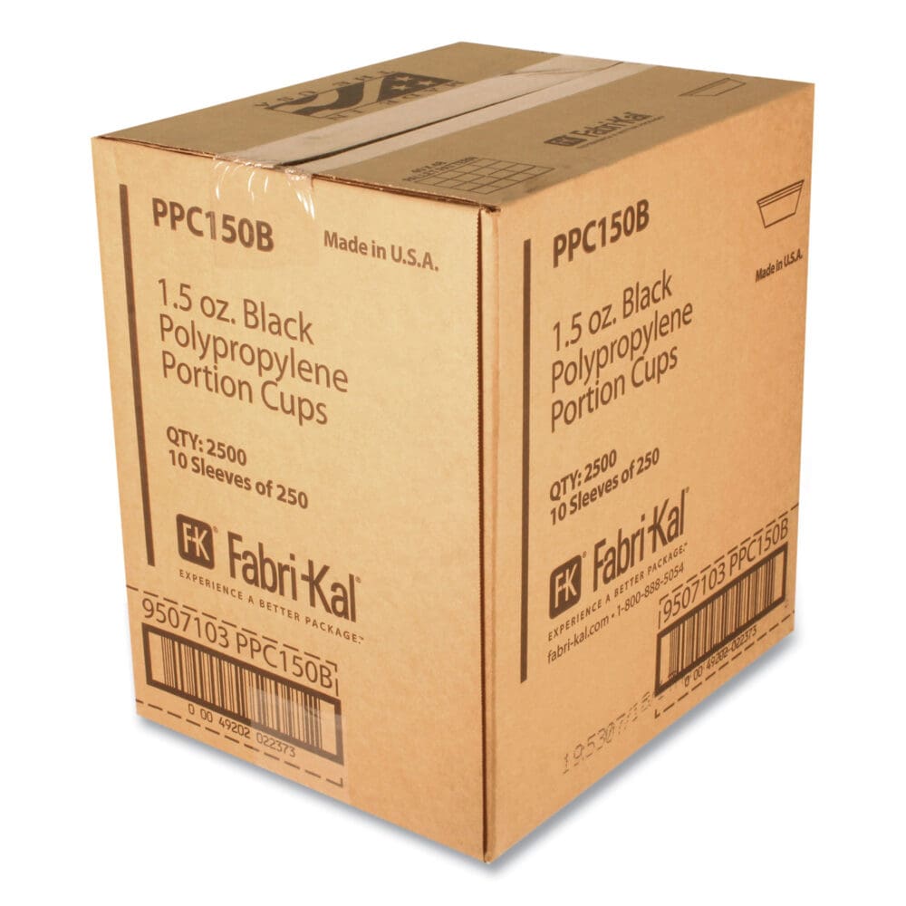 Portion Cups, 1.5 oz, Black, 250/Sleeve, 10 Sleeves/Carton - Image 4