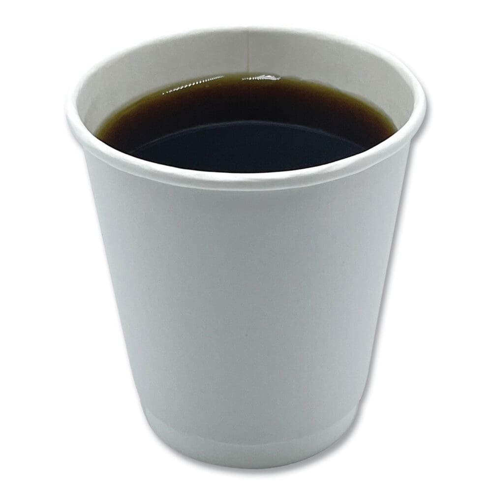 Paper Hot Cups, Double-Walled, 10 oz, White, 25/Pack - Image 3