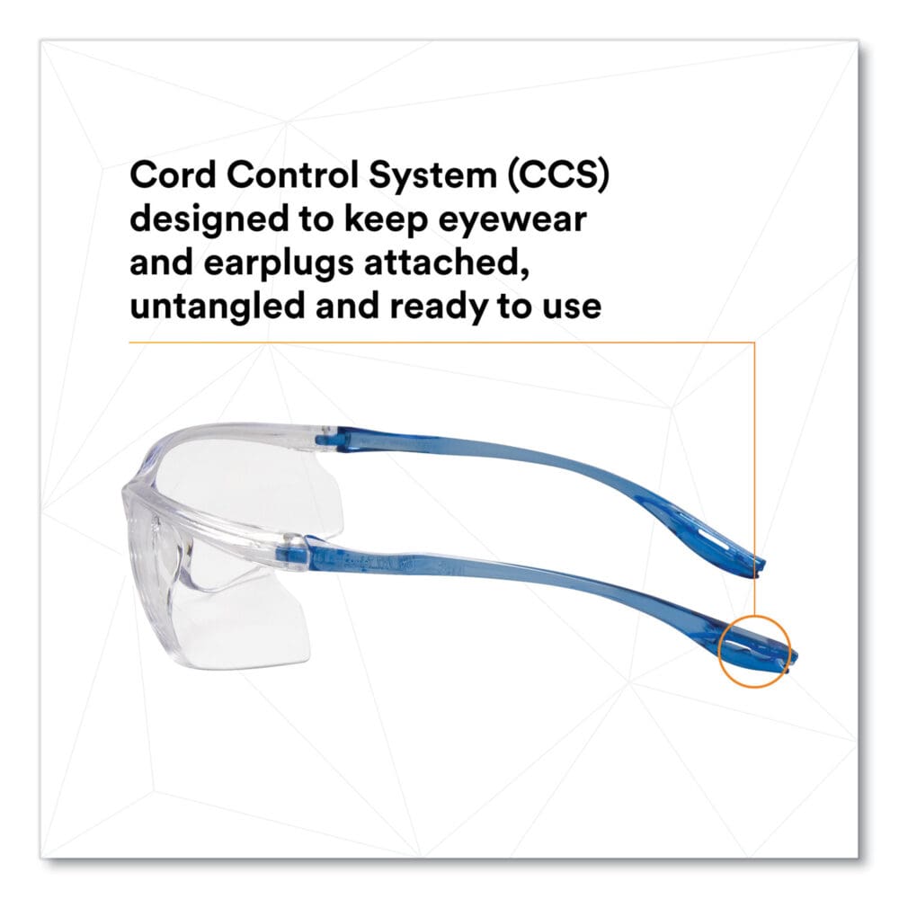 Virtua Sport CCS Protective Eyewear, Blue Plastic Frame, Clear Polycarbonate Lens - Image 4