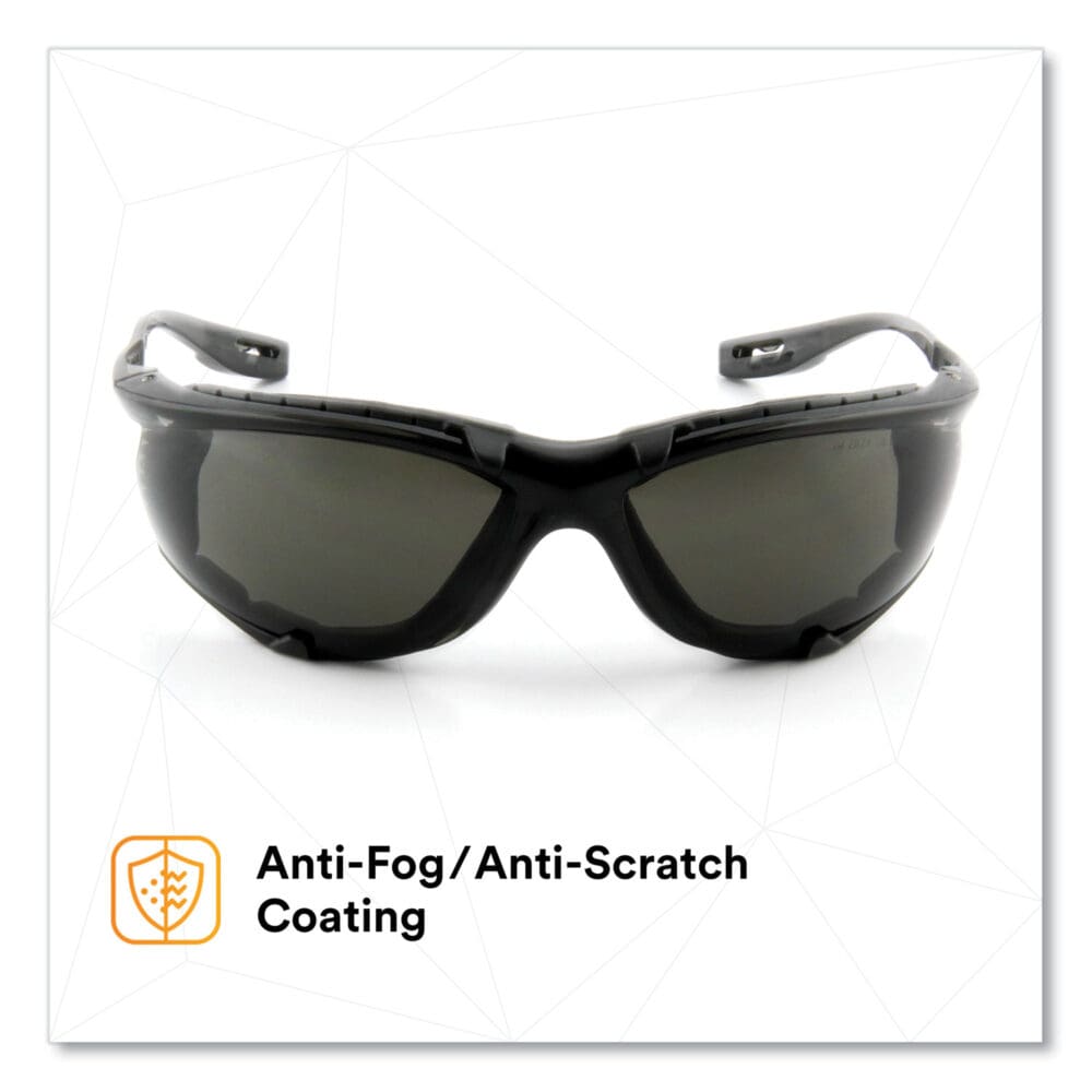 Virtua CCS Protective Eyewear with Foam Gasket, Black/Gray Plastic Frame, Gray Polycarbonate Lens - Image 4