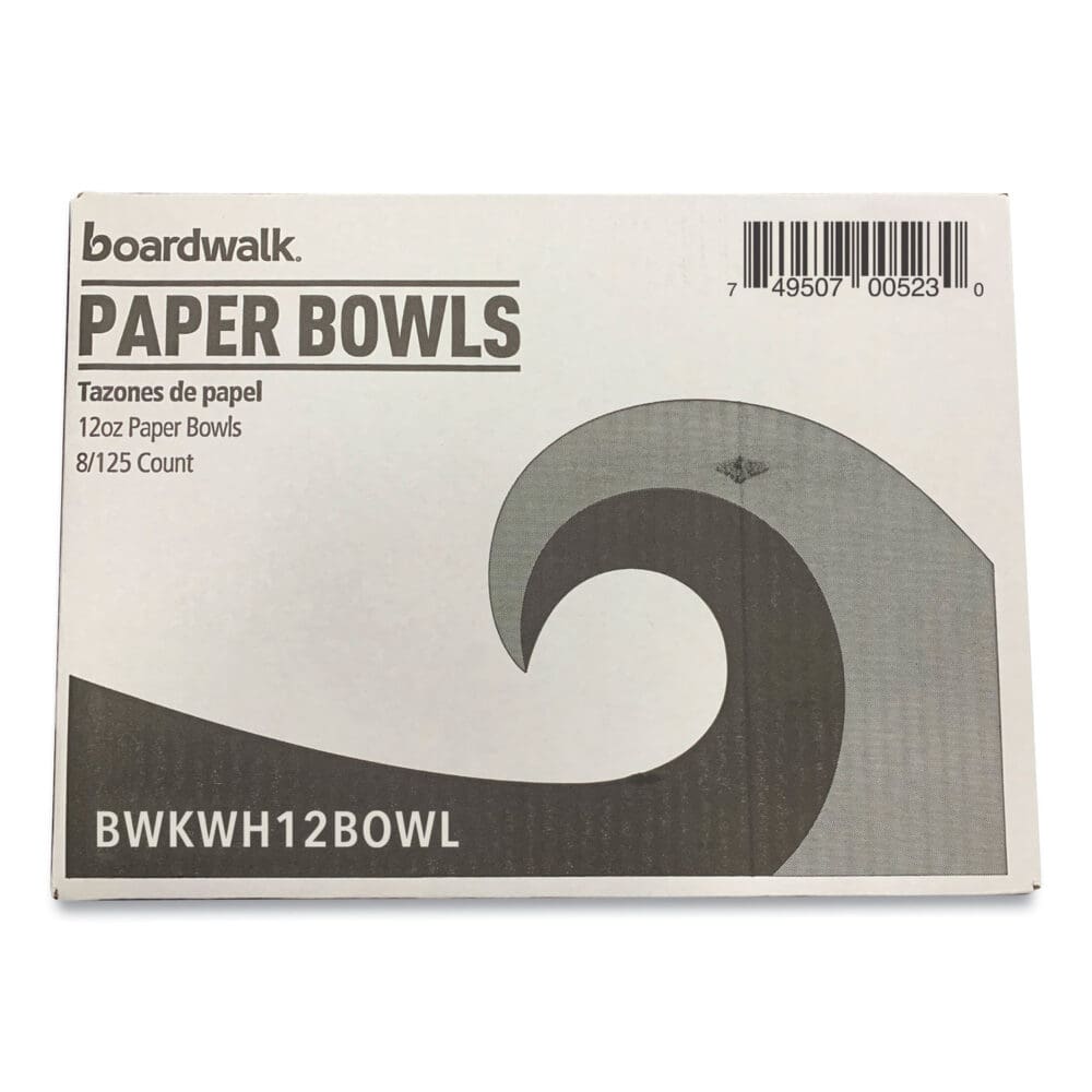 Paper Dinnerware, Bowl, 12 oz, White, 1,000/Carton - Image 4
