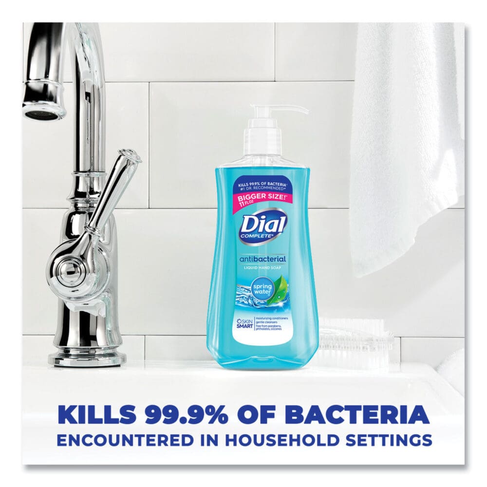 Antibacterial Liquid Hand Soap, Spring Water, 11 oz Pump Bottle, 12/Carton - Image 2