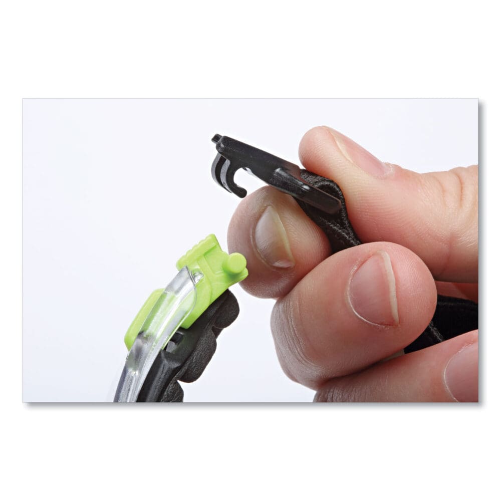 Solus 1000-Series Safety Glasses, Black/Green Plastic Frame, Clear Polycarbonate Lens - Image 2