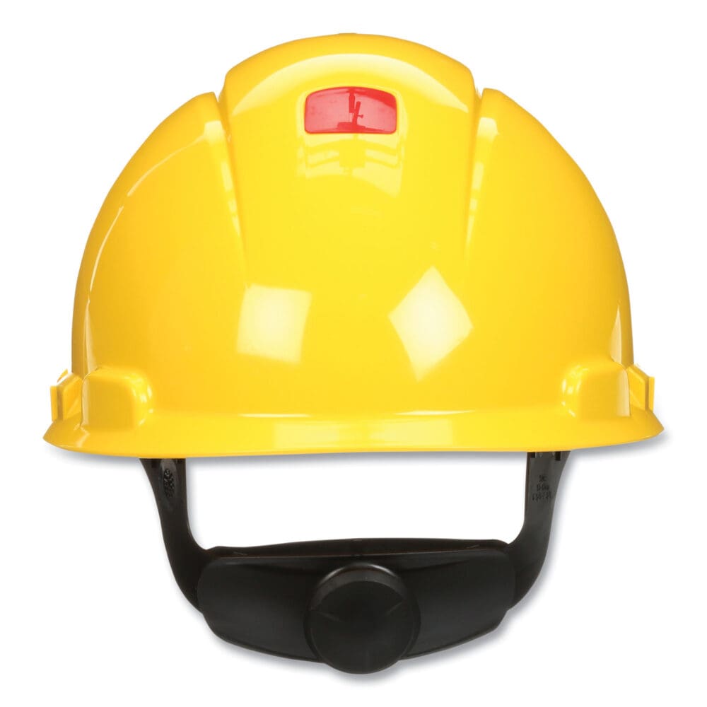 SecureFit H-Series Hard Hats, H-700 Vented Cap with UV Indicator, 4-Point Pressure Diffusion Ratchet Suspension, Yellow - Image 4