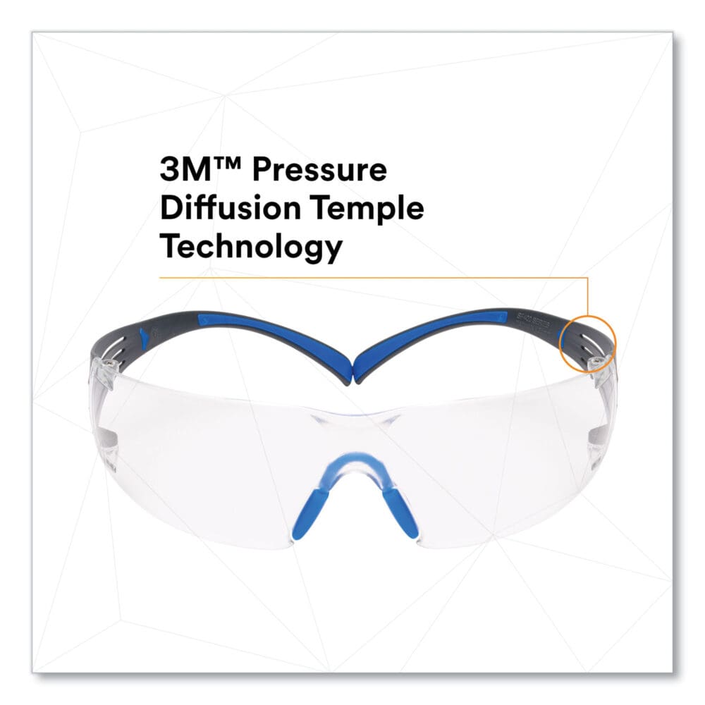 SecureFit Protective Eyewear, 400 Series, Black/Blue Plastic Frame, Clear Polycarbonate Lens - Image 4