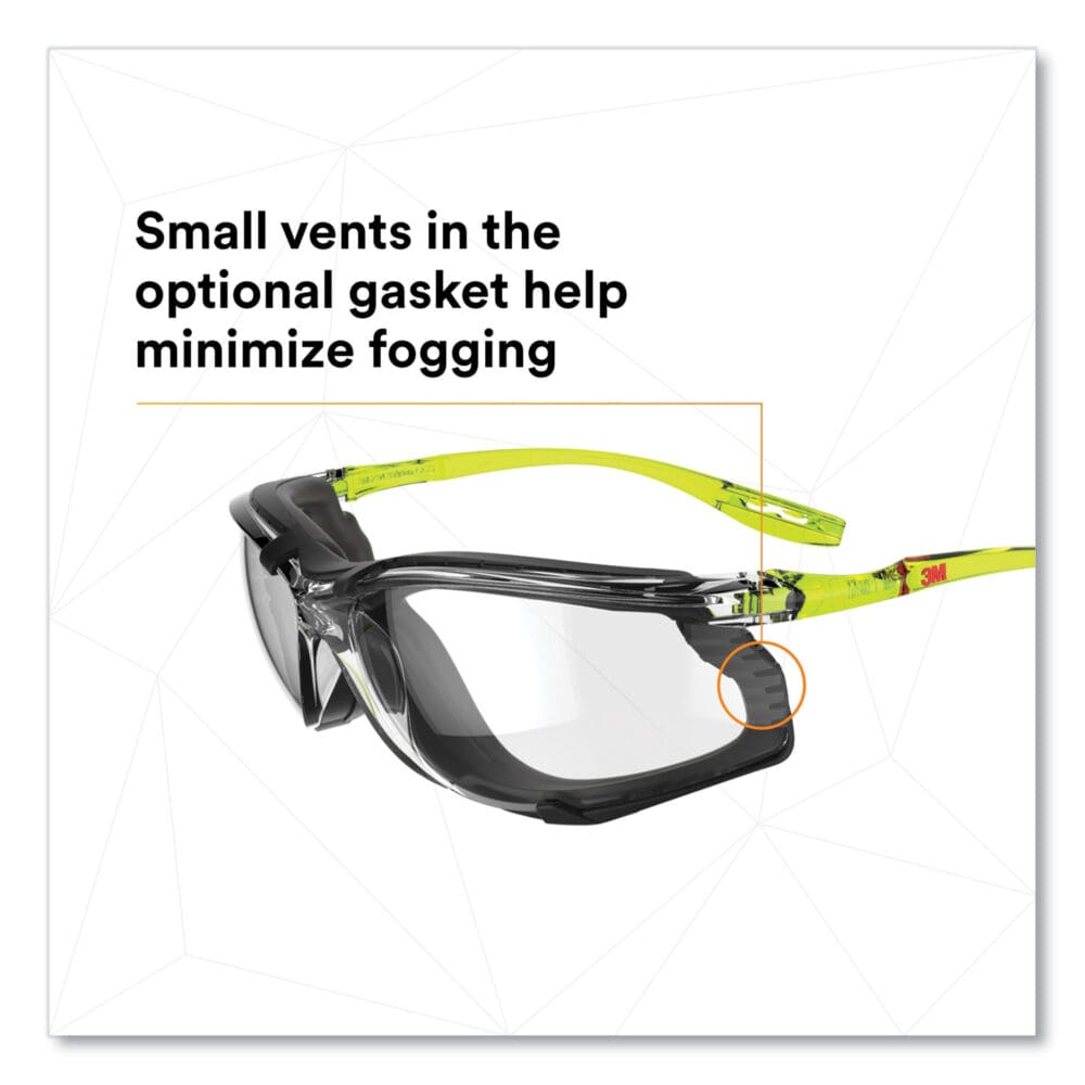 Solus CCS Series Protective Eyewear, Green Plastic Frame, Clear Polycarbonate Lens - Image 3