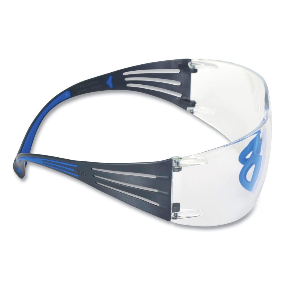 SecureFit Protective Eyewear, 400 Series, Black/Blue Plastic Frame, Clear Polycarbonate Lens - Image 3