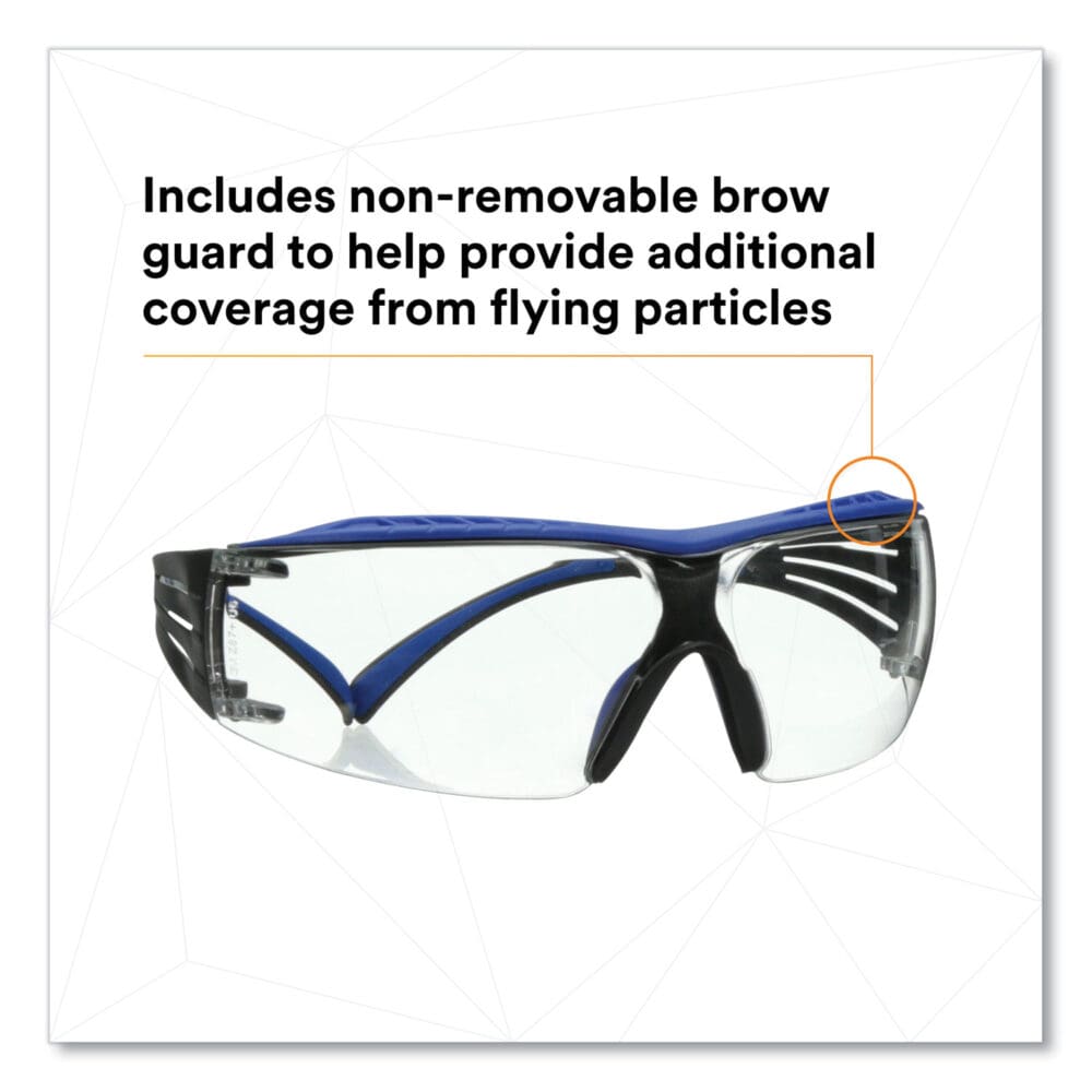 SecureFit Protective Eyewear, 400 Series, Blue/Gray Plastic Frame, Clear Polycarbonate Lens - Image 2