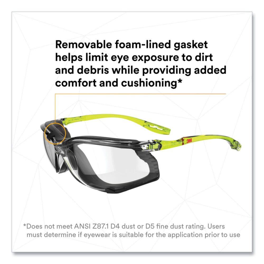 Solus CCS Series Protective Eyewear, Green Plastic Frame, Clear Polycarbonate Lens - Image 4