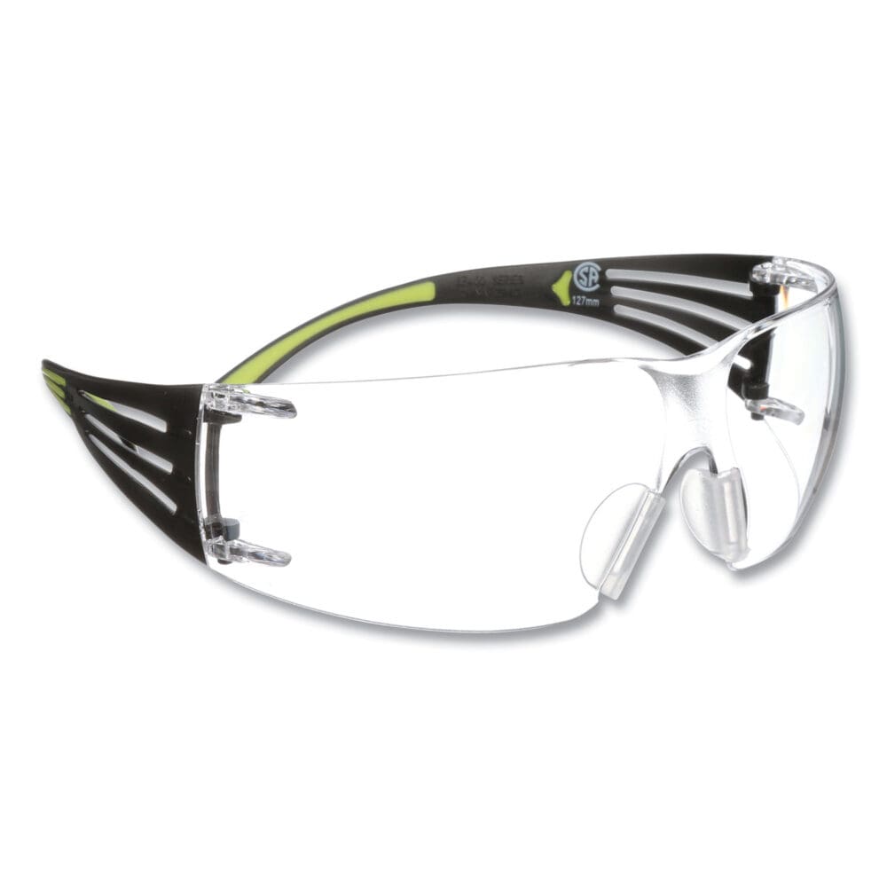 SecureFIt Protective Eyewear, 400 Series, Green Plastic Frame, Clear Polycarbonate Lens - Image 3