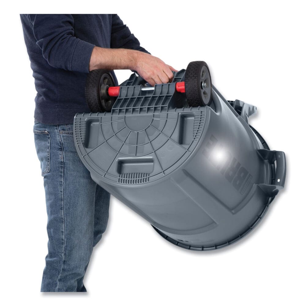 Vented Wheeled BRUTE Container, 32 gal, Plastic, Gray - Image 2
