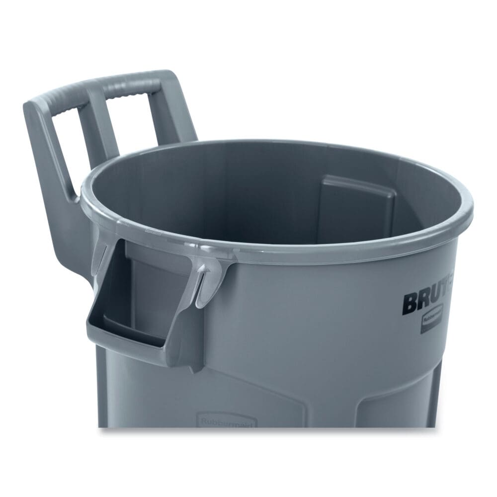 Vented Wheeled BRUTE Container, 32 gal, Plastic, Gray - Image 4