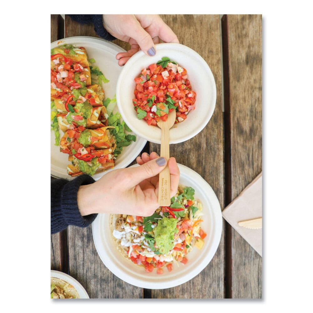 Bamboo Cutlery, Spoon, 6.7", Natural, 2,000/Carton - Image 2
