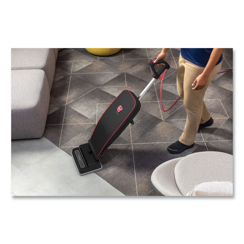 Task Vac Soft Bag Lightweight Upright, 12? Cleaning Path, Black - Image 4