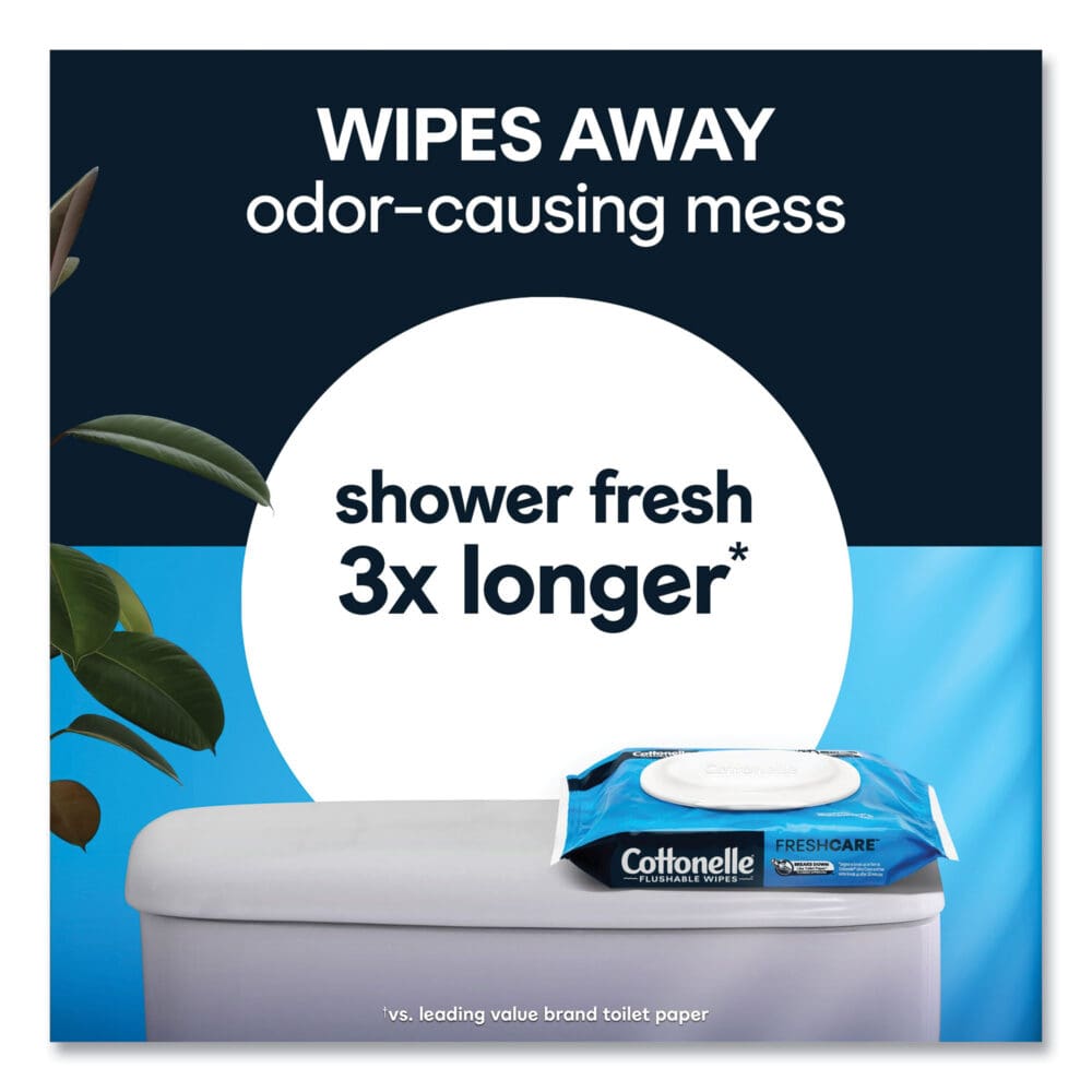 Fresh Care Flushable Cleansing Cloths, 1-Ply, 3.73 x 5.5, White, 84/Pack - Image 4