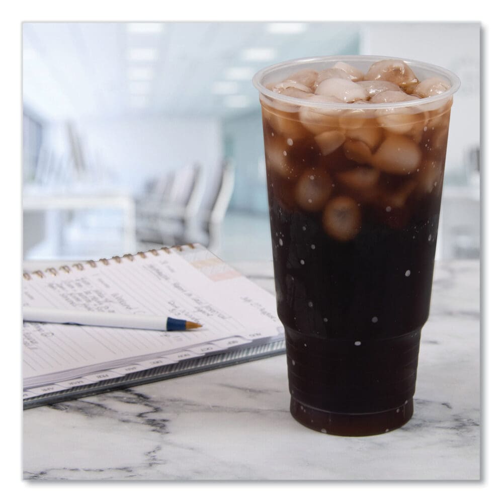 Conex ClearPro Plastic Cold Cups, Cold Cups, 32 oz, Clear, 25/Bag, 20 Bags/Carton - Image 3