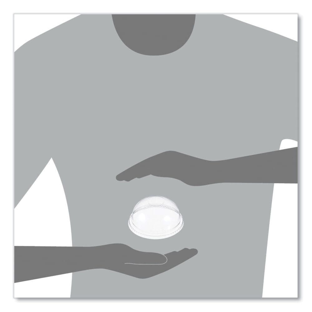 Plastic Dome Lid, No-Hole, Fits 9 oz to 22 oz Cups, Clear, 100/Sleeve, 10 Sleeves/Carton - Image 4