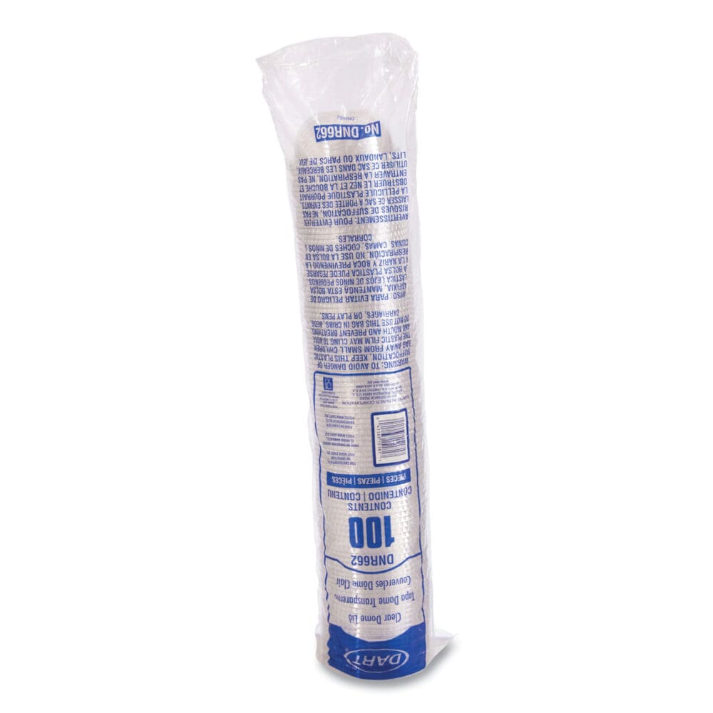 Plastic Dome Lid, No-Hole, Fits 9 oz to 22 oz Cups, Clear, 100/Sleeve, 10 Sleeves/Carton - Image 2