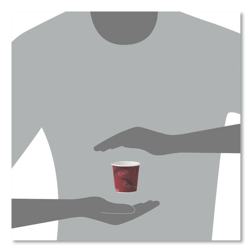 Single-Sided Poly Paper Hot Cups, 4 oz, Bistro Design, 50/Pack, 20 Pack/Carton - Image 5