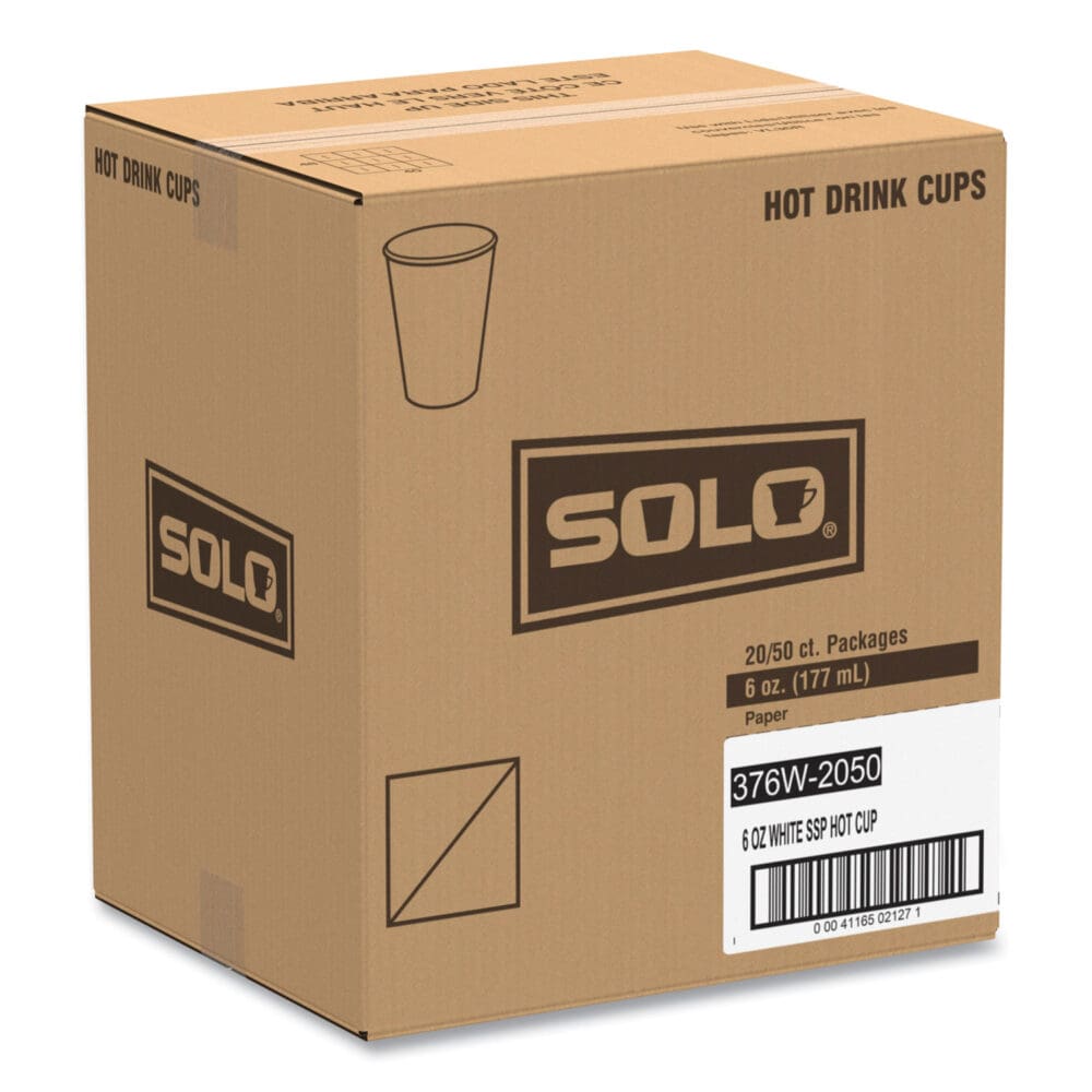 Single-Sided Poly Paper Hot Cups, 6 oz, White, 50/Pack, 20 Packs/Carton - Image 5