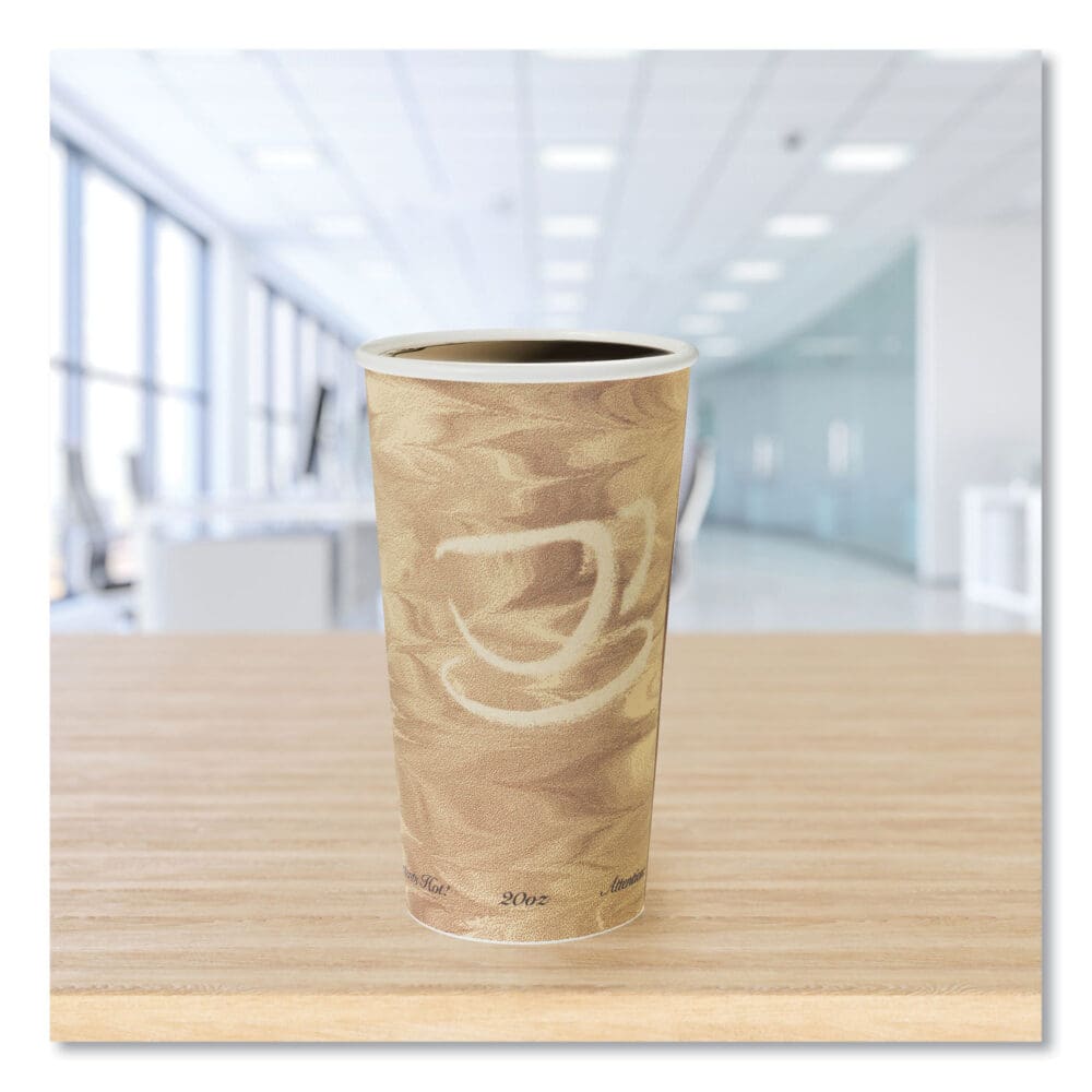 Single Sided Poly Paper Hot Cups, 20 oz, Mistique Design, 40/Bag, 15 Bags/Carton - Image 3