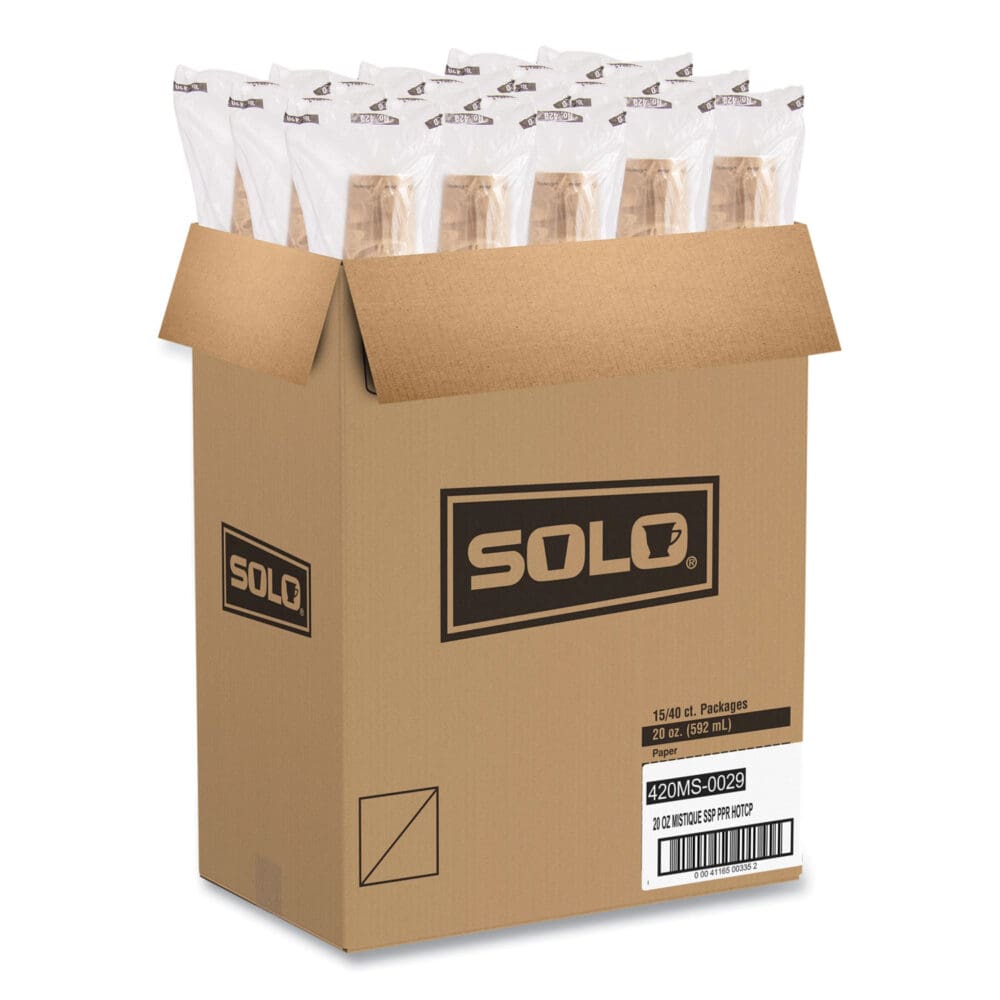 Single Sided Poly Paper Hot Cups, 20 oz, Mistique Design, 40/Bag, 15 Bags/Carton - Image 6