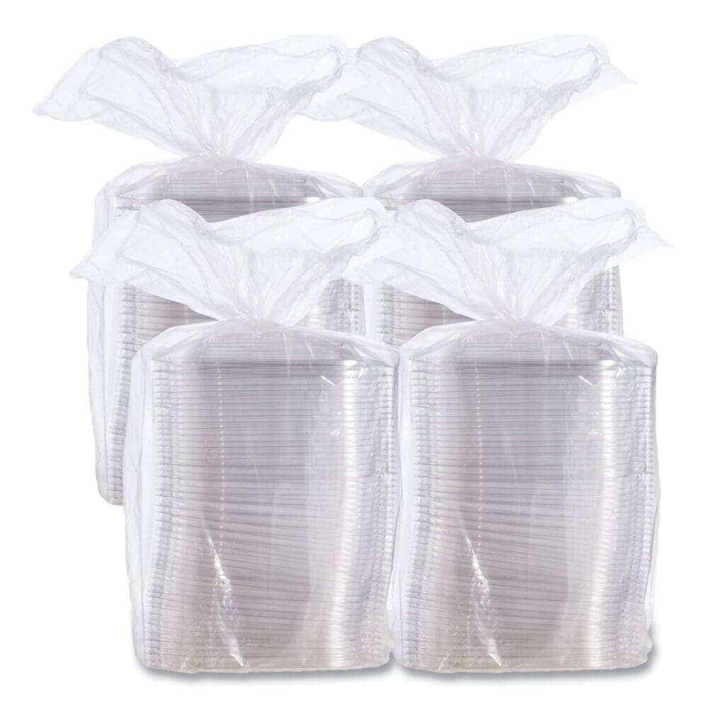 PresentaBowls Pro Clear Square Lids for 24-32 oz Bowls, 8.5 x 8.5 x 0.5, Clear, Plastic, 63/Bag, 4 Bags/Carton - Image 5