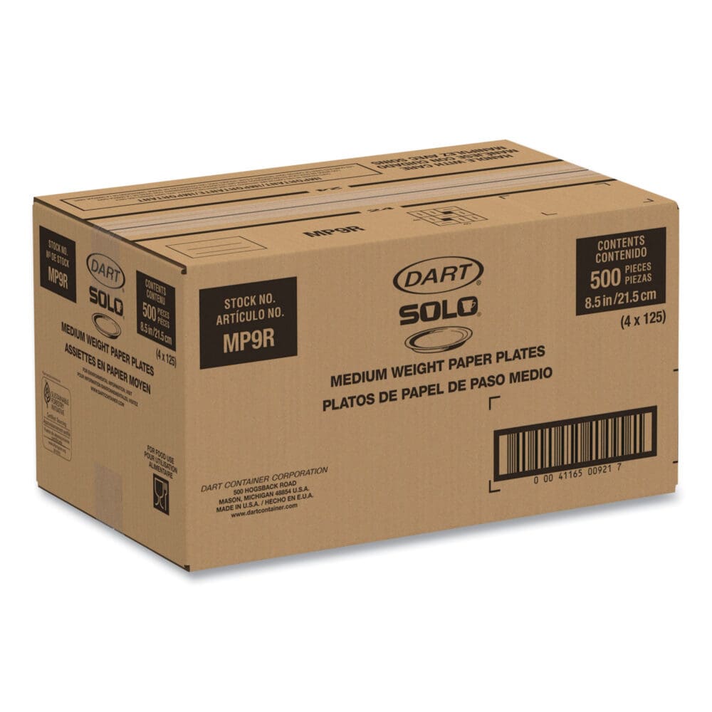 Symphony Paper Dinnerware, Mediumweight Plate, 8.5" dia, Tan, 125/Pack - Image 7
