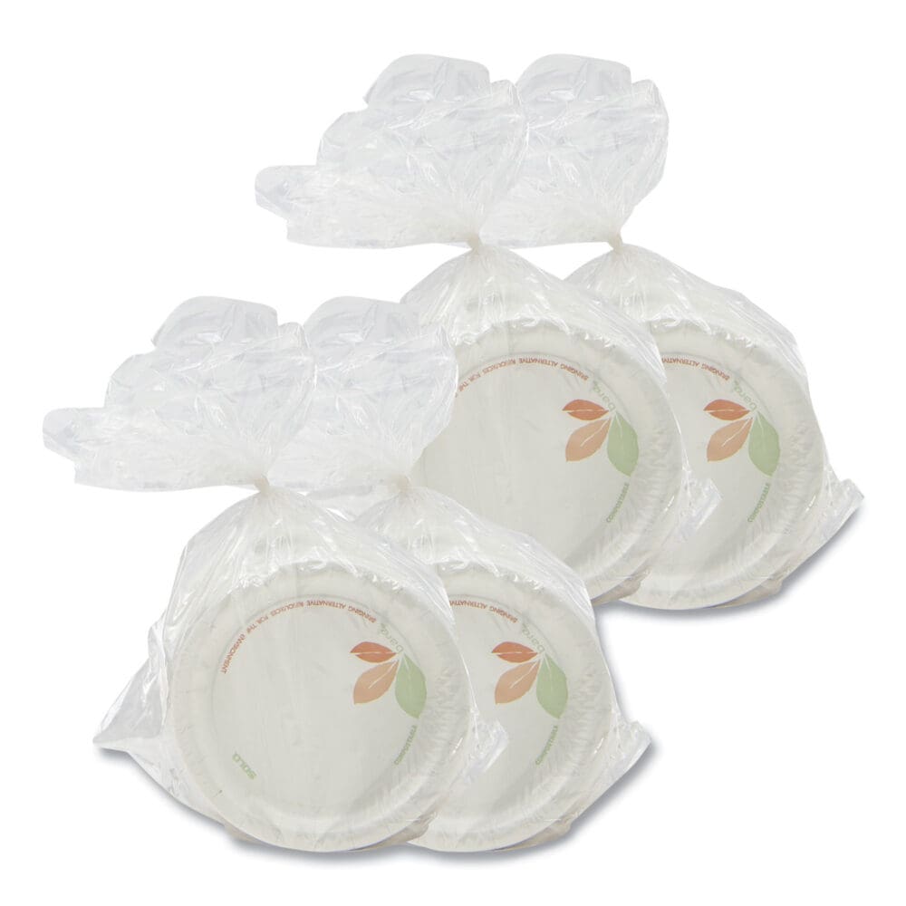 Bare Eco-Forward Paper Dinnerware Perfect Pak, ProPlanet Seal, Plate, 6" dia, Green/Tan, 125/Pack, 4 Packs/Carton - Image 5