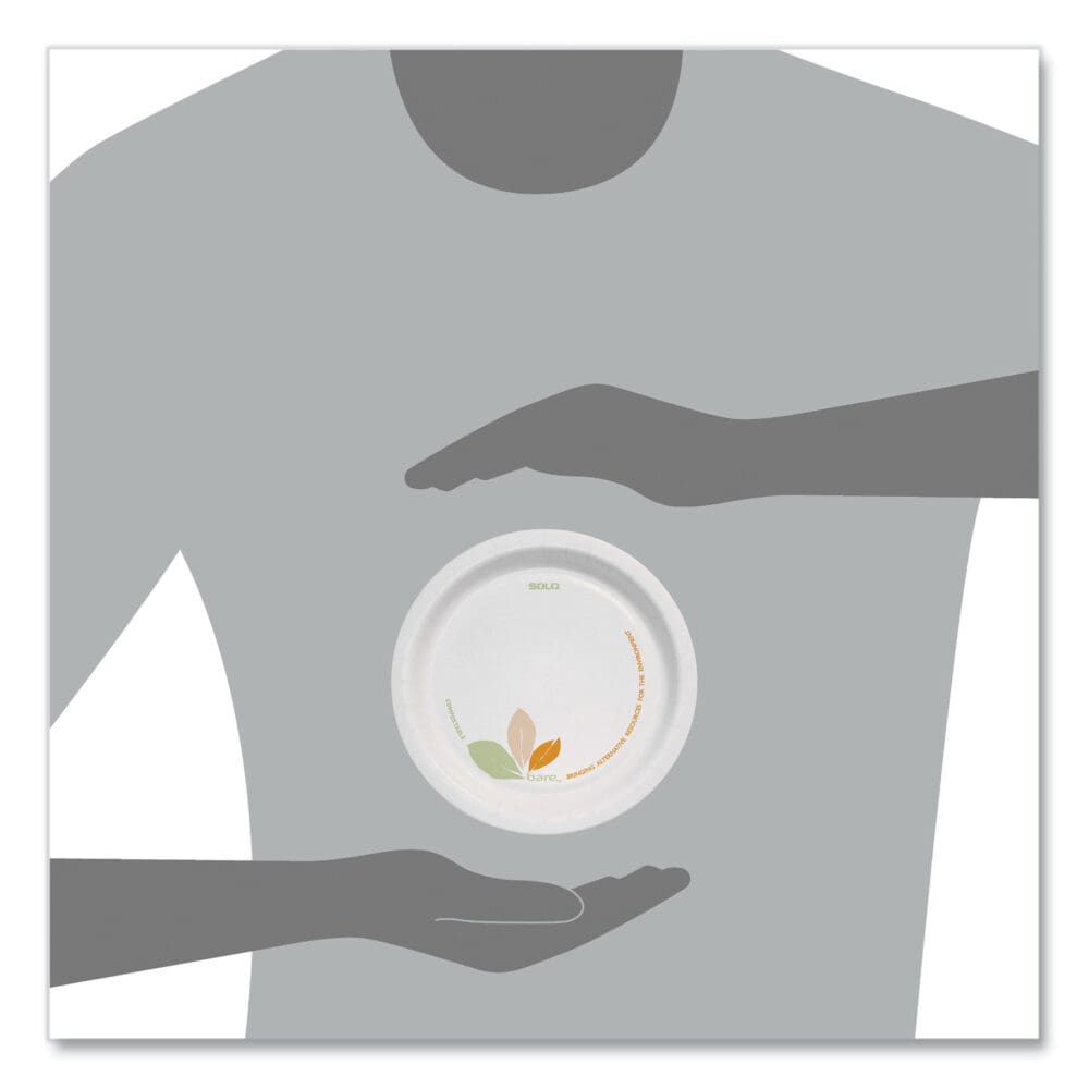 Bare Eco-Forward Paper Dinnerware Perfect Pak, ProPlanet Seal, Plate, 6" dia, Green/Tan, 125/Pack, 4 Packs/Carton - Image 4